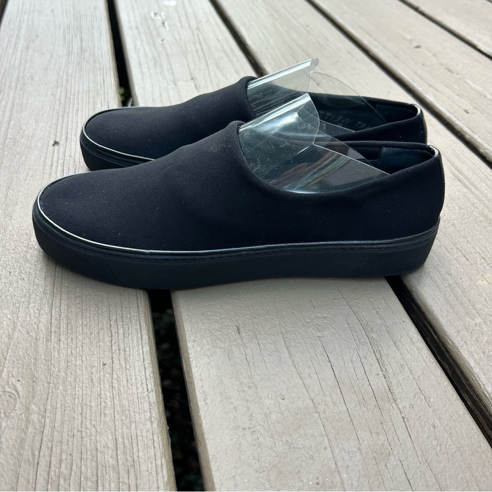 Stuart Weitzman Solid Black Slip On Sneakers | St… - image 3